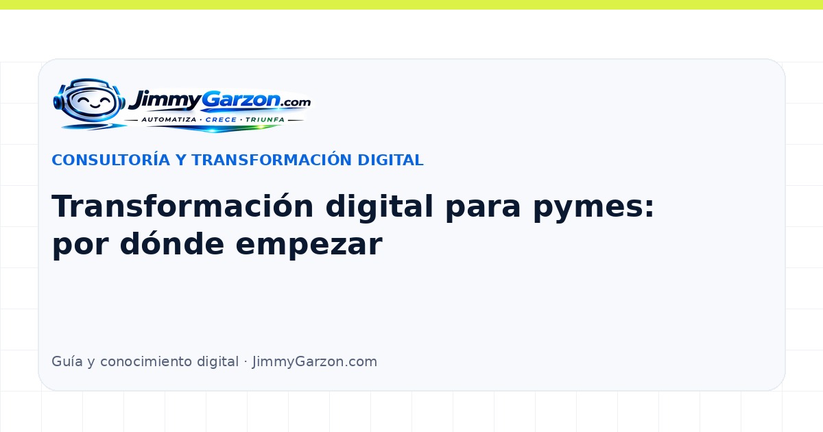 Transformación digital para pymes: por dónde empezar — JimmyGarzon.com