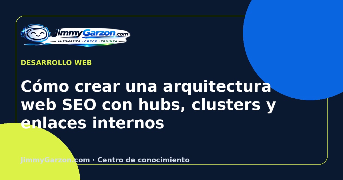 Cómo crear una arquitectura web SEO con hubs, clusters y enlaces internos — JimmyGarzon.com