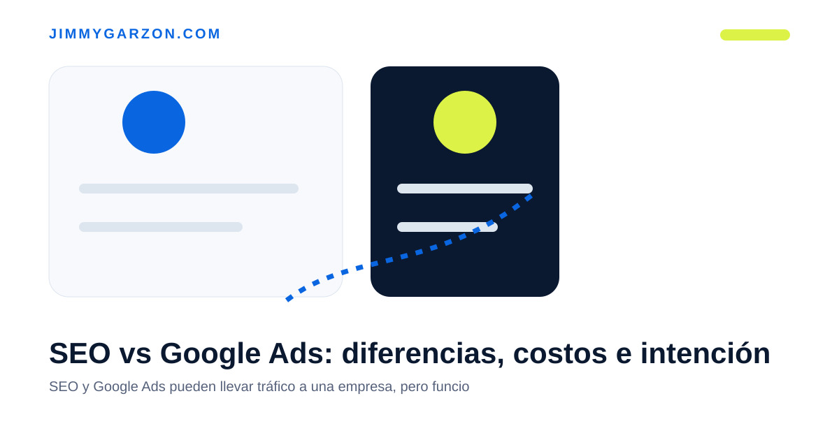 SEO vs Google Ads: diferencias, costos e intención de búsqueda — JimmyGarzon.com